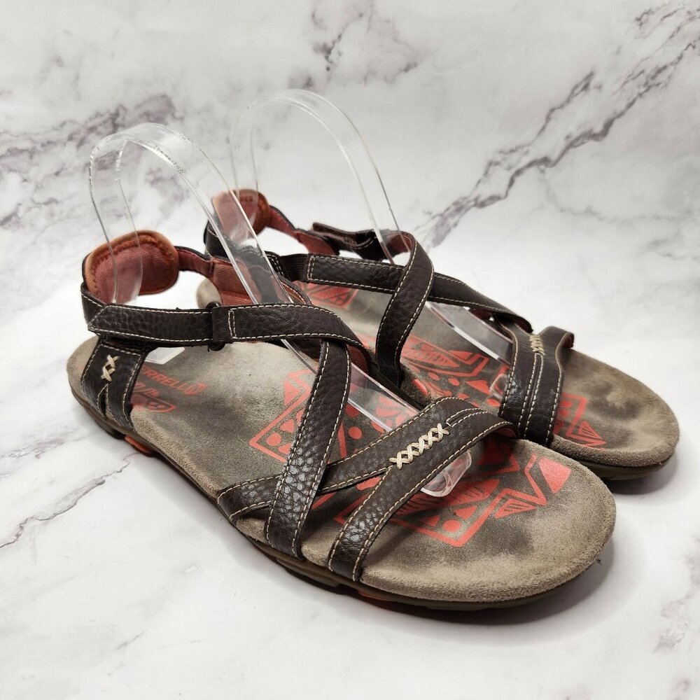 Merrell Sandspur Brown Coral Hiking Sandals Walking Flats Women's 9
